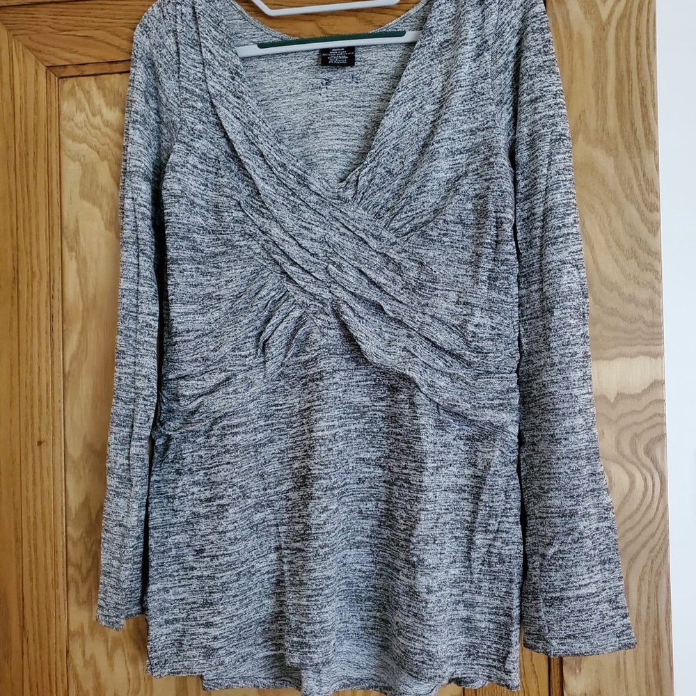 Anthropologie Gray Long Sleeve Top